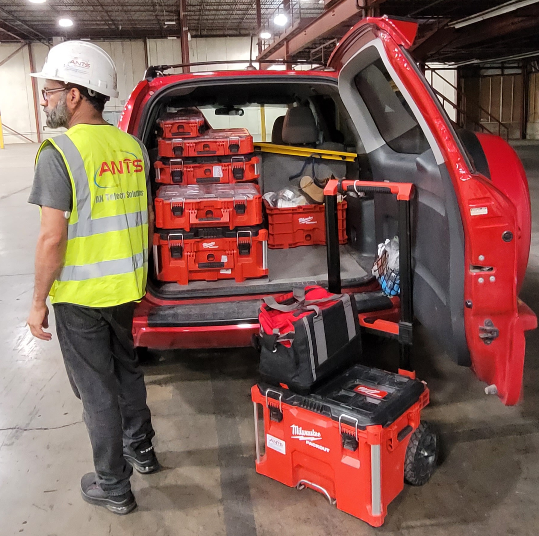 Equipment packout and staging for installation