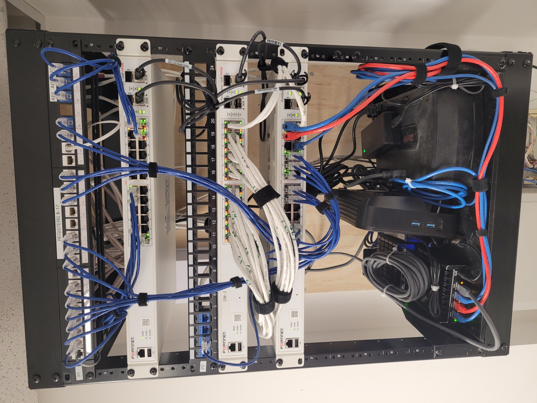 Server rack installation with organized cabling — commercial office, Mississauga